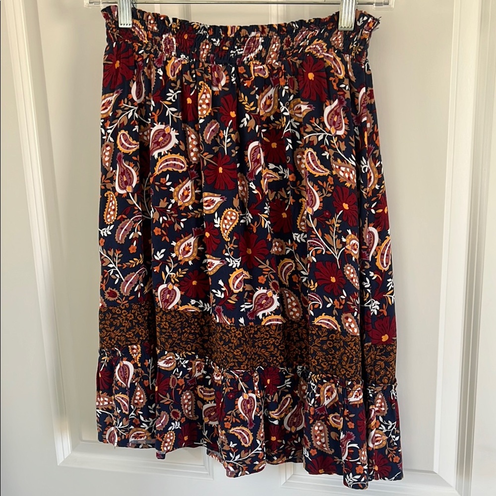 Floral Paisley Skirt - Multicolor